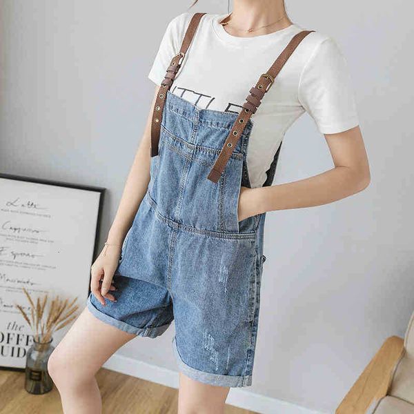 

women's jumpsuits & rompers denim overalls shorts women blue summer short playsuits sleeveless pocket jean ladies ht3c, Black;white