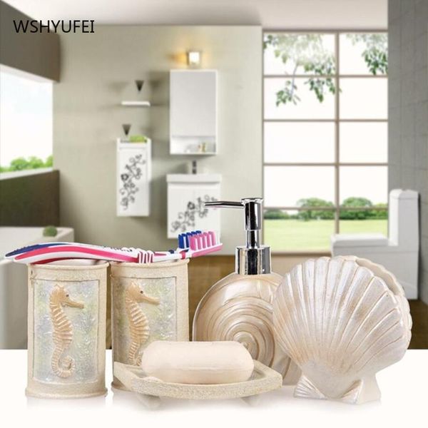 

modern resin five-piece bathroom set, bridal european style supplies, dental kit, mouthwash cup bath accessory set