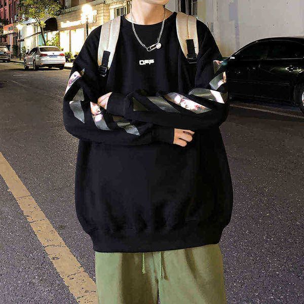 

off 20ss white black and religious holiday two piece round neck sweater for men women with long sleeves