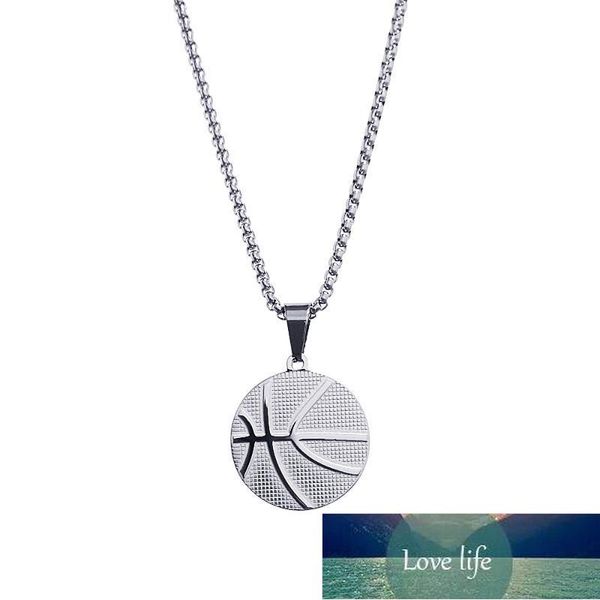 

pendant necklaces firebros ftn1040 2021 24" stainless steel basketball necklace men women hip hop jewelry silver color factory price ex