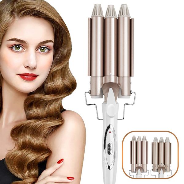 

professional hair tools curling iron ceramic triple barrel hair styler waver styling tools hair curlers electric curling
