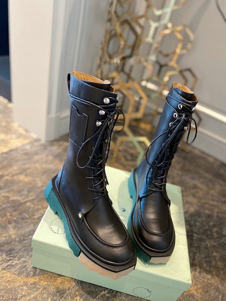 

2021 spring and autumn combat boots for women ankle boot knit leather biker shoes stretch fabric inserts australia summer booties size 35-39, Black