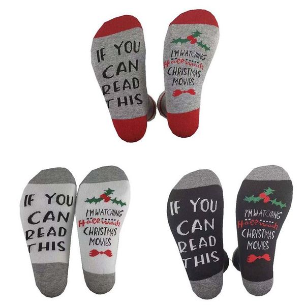 

sports socks christmas holiday casual letter pattern printed cotton spring autumn sport hosiery gift accessories, Black