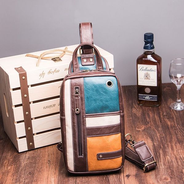 

pu leather men luxurys school bags cowhide vintage sling single chest back day pack travel famous casual cross body messenger women designer