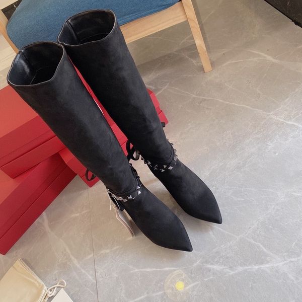 

woman leather shoes ribbon belt buckle ankle boots factory direct female rough heel round head autumn winter martin boots, Black