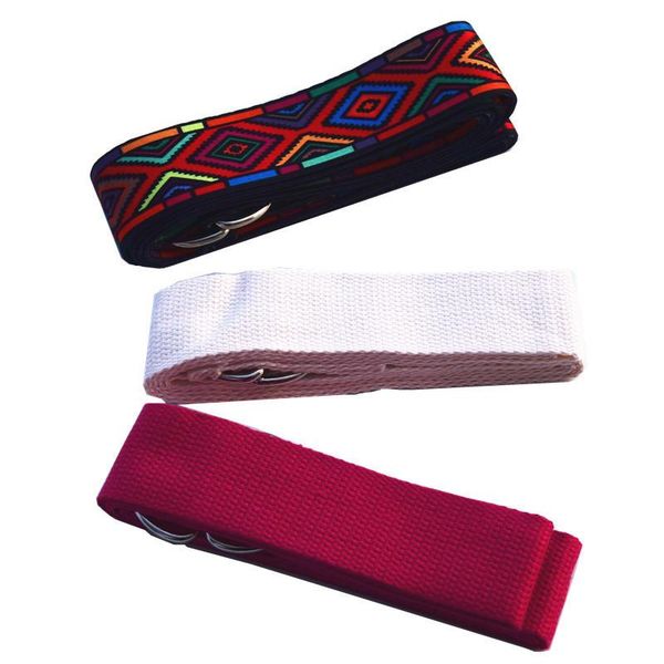 

3pcs adjustable d-ring yoga strap fitness rope printed belt stretch washable sport resistance bands