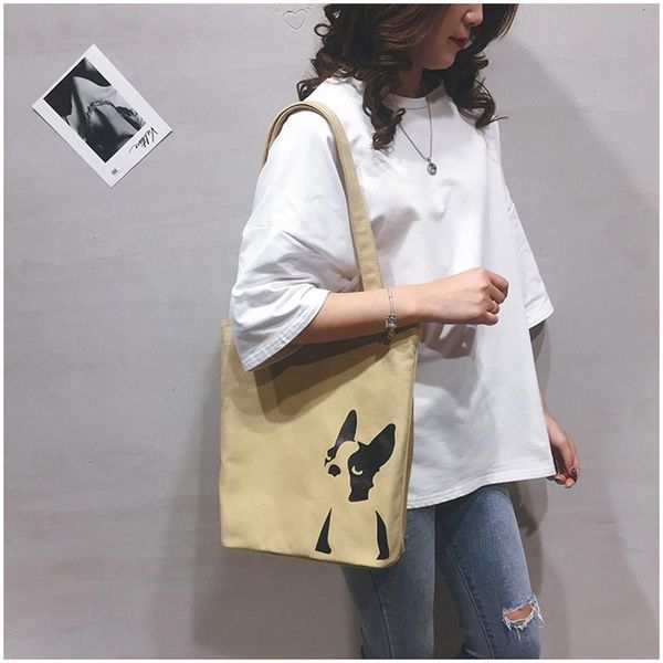 

women canvas bag zipper tote ladies simple environmental shoulder bags print handbag eco shopping for girls