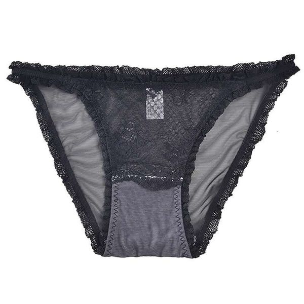 

4 color gas underwear women lace triangle knickers cato low tail needless, Black;pink
