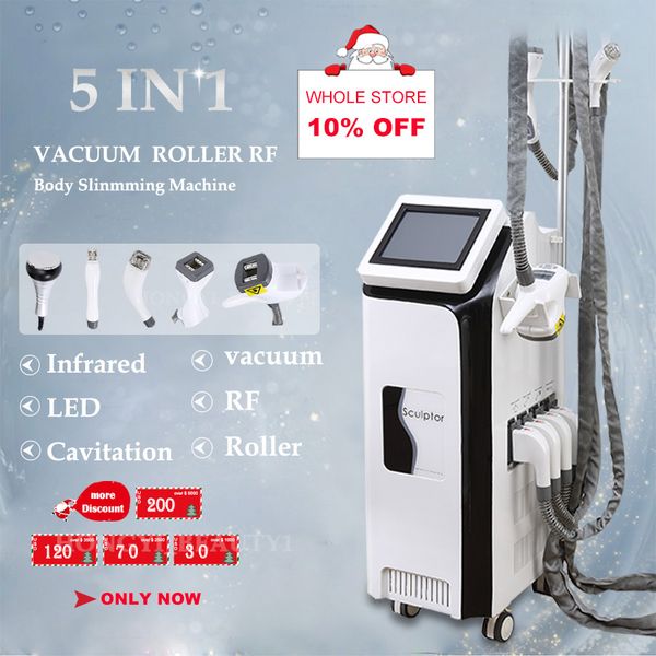 

5 in 1 slimming vacuum roller body massager bio rf 40k cavitation liop suction machine high frequency radio waves