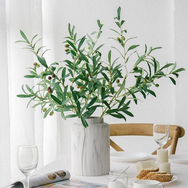 

decorative flowers & wreaths 1pc home decoration artificial plants olive branch with fruit fake plant decor po props plantas artificiales