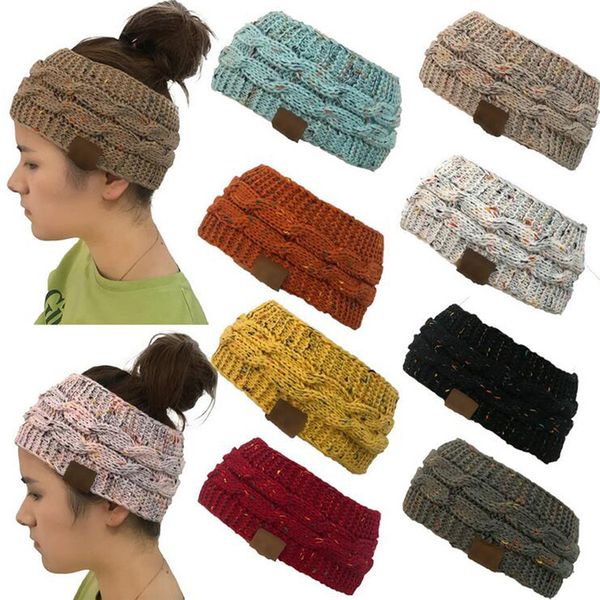 

hairband colorful knitted crochet twist headband winter ear warmer elastic hair band wide hair accessories designer ponytail hat, Blue;gray