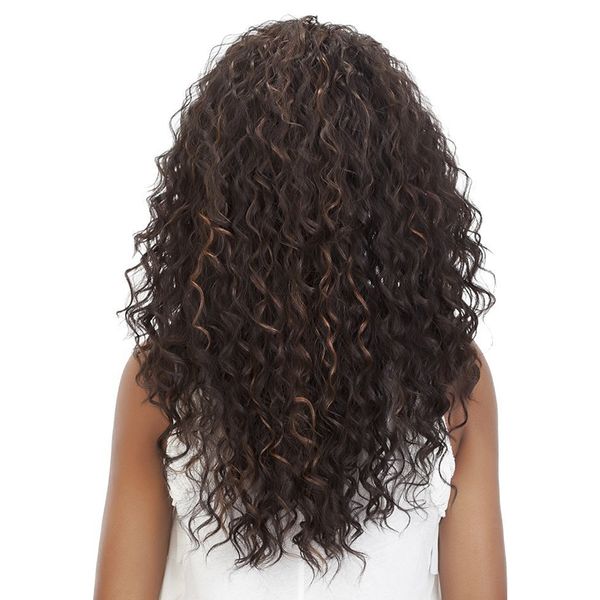 Парики волос европейской и американской женской кукурузы Пермский длинный скручиваемый африканский маленький вьющиеся волосы мода водяной волна парик wh0534
