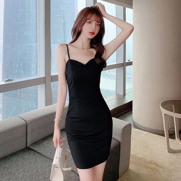 

casual dresses thin straps dress in the summer of 2021 french inside take render black hepburn cultivate morality, Black;gray