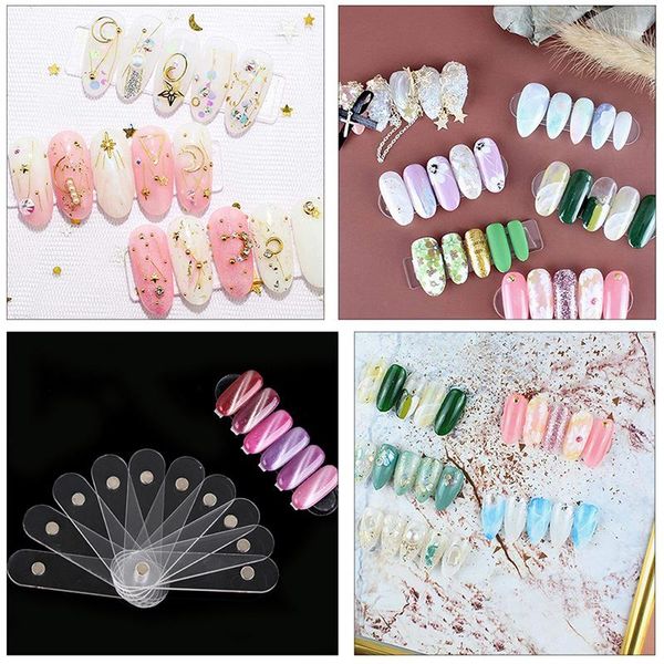 

nail art kits 10pcs tips sticks display acrylic strips practice palette manicure