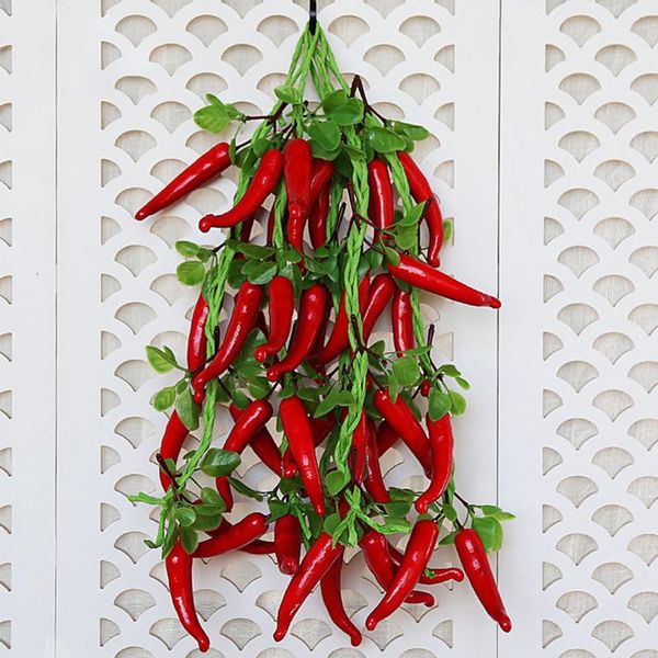 

lucky booming simulation red pepper string vegetable skewers for home decoration wall hanging decor christmas crafts party