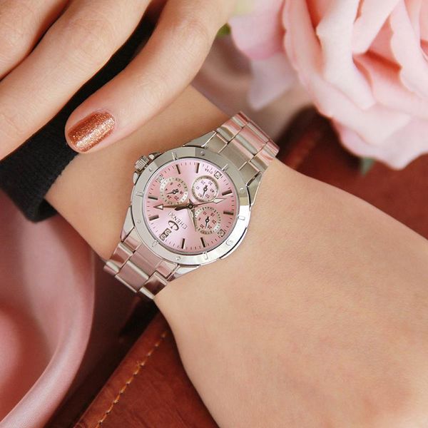 

wristwatches chenxi ladies watches silver stainless steel wrist watch for women fashion dress quartz 5 color analog casual female clock, Slivery;brown