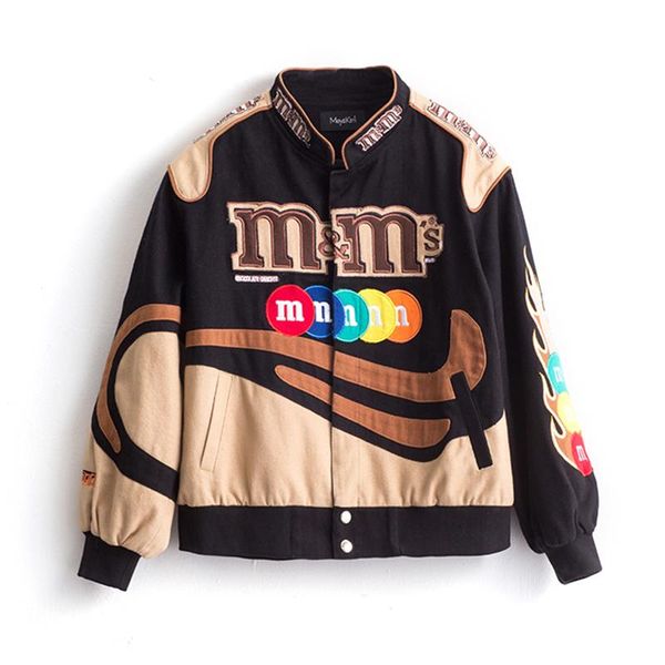 

women's jackets embroidery harajuku patch plus size coat 2021 winter warm hip hop autumn long sleeve female jacket outwear, Black;brown