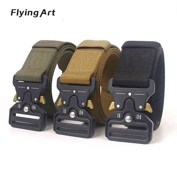 

imitation tactical outdoor canvas customized nylon 4.3cm men's belt, Black;brown