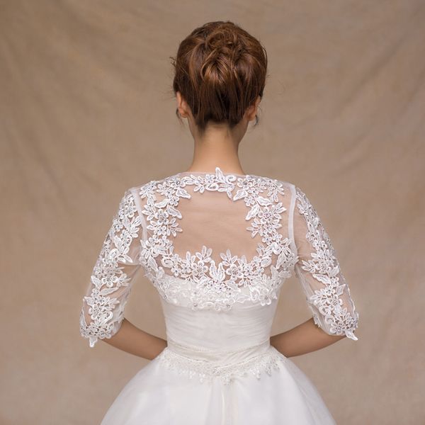 Giacche da sposa bianche da sposa per sposa a scialle di scialle di mantello sciarpa da donna in pizzo