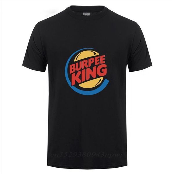 

burpee king funny birthday boyfriend men t shirt husband dad summer short sleeve cotton crossfit workout shirts, White;black