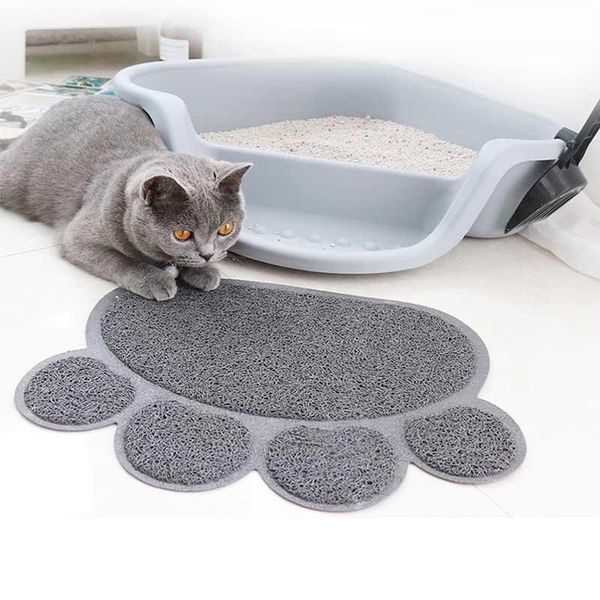 

cat beds & furniture shaped litter mat trapping pad waterproof pvc pet dog food mats feeding placemat easy washing non-slip floor pads