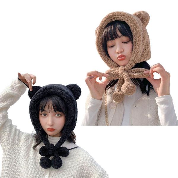 

wide brim hats fashion bear ear hat cute keep warm kawaii present windproof cartoon casual soft fun for cosplay outdoor po props kids adult, Blue;gray