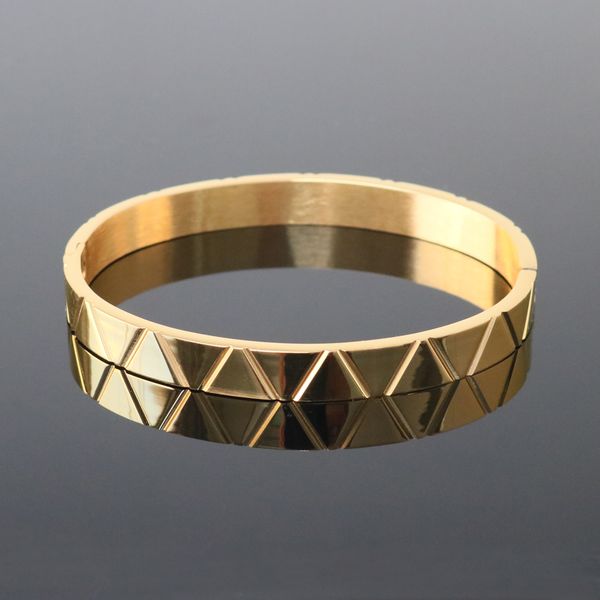 

luxury stainless steel cuff bracelets bangles for women and men gold color simple punk bracelet fashion jewelry, Black
