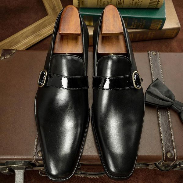 

dress shoes hanmce loafer men luxury genuine leather with, Black