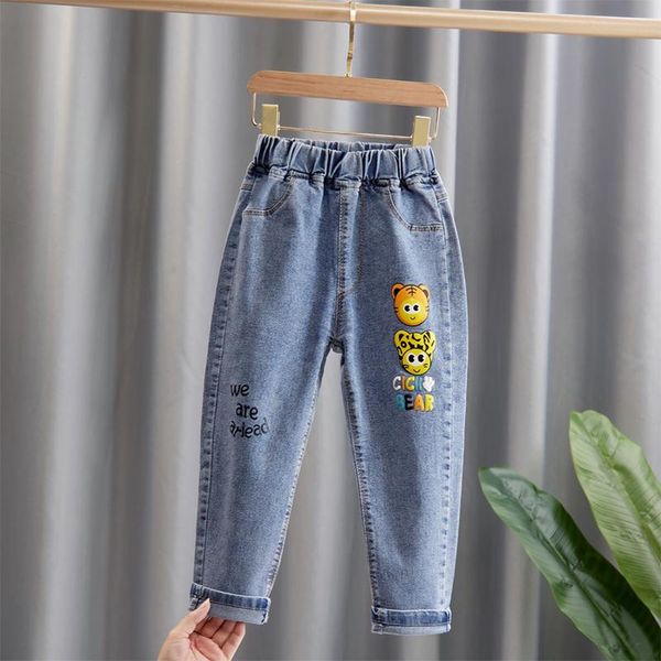 

jeans deals for girls kids 2-7yrs painting print casual pants spring and autumn trousers boys, Blue