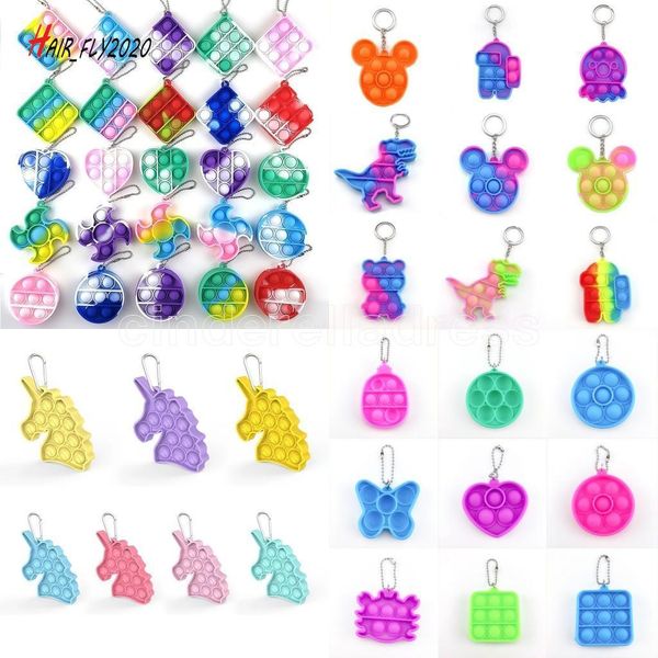 

fidget toy sensory jewelry key chains push bubble cartoon simple dimple toys keychain stress reliever us stock hm21