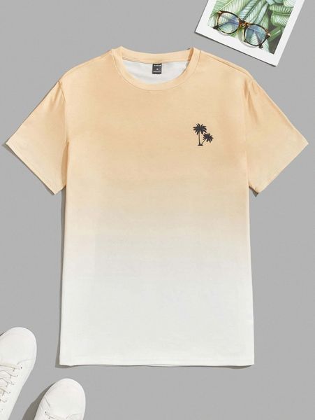 

men ombre plants print tee q0me#, White;black