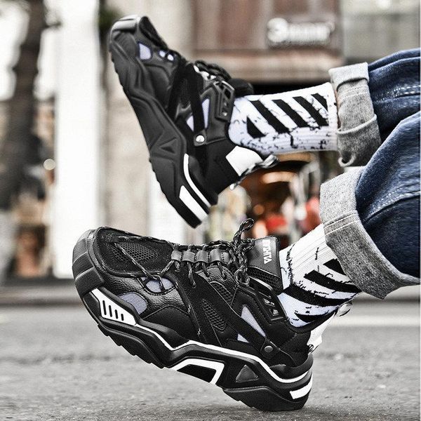 

dress shoes plus size women platform street sneakers 2021 spring breathable women's chunky lady trainers footwear black