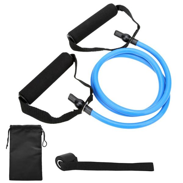 

resistance toning tube bands fitness workout elastic exercise band with door anchor and carry bag for