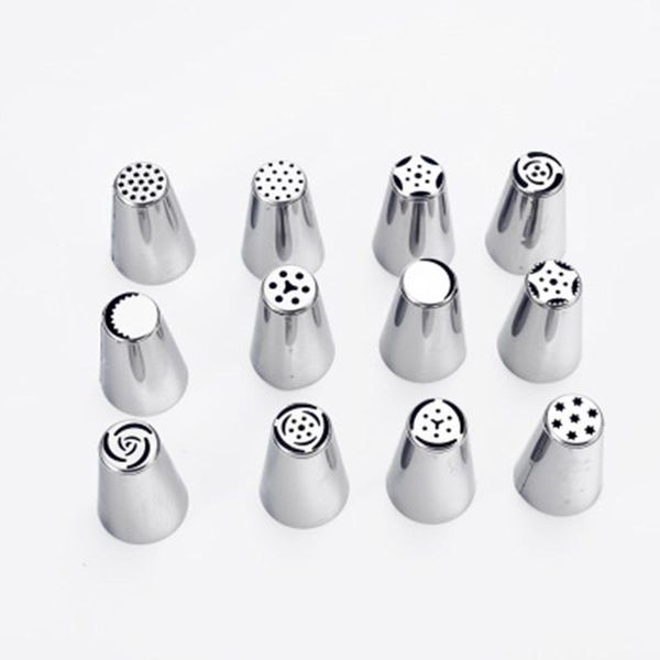 

cake tools 1pc large stainless steel russian decorating mouth baking silk flower squeezing tool 430