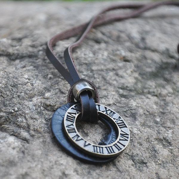 

pendant necklaces maxi necklace fashion jewelry vintage rome genuine leather statement & pendants rock punk men women choker anime1, Silver