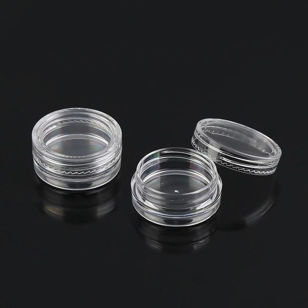 

3g empty clear plastic box containers jars pot cosmetic dab wax storage cans 3 g makeup oil holder lip balm gloss cream bottles