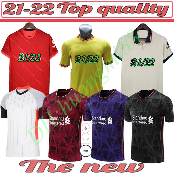 

21 22 fans players m.salah virgil firmino soccer jerseys away mane milner henderson goalkeeper a.becker alexander arnold diogo j. 2021 2022, Black;yellow
