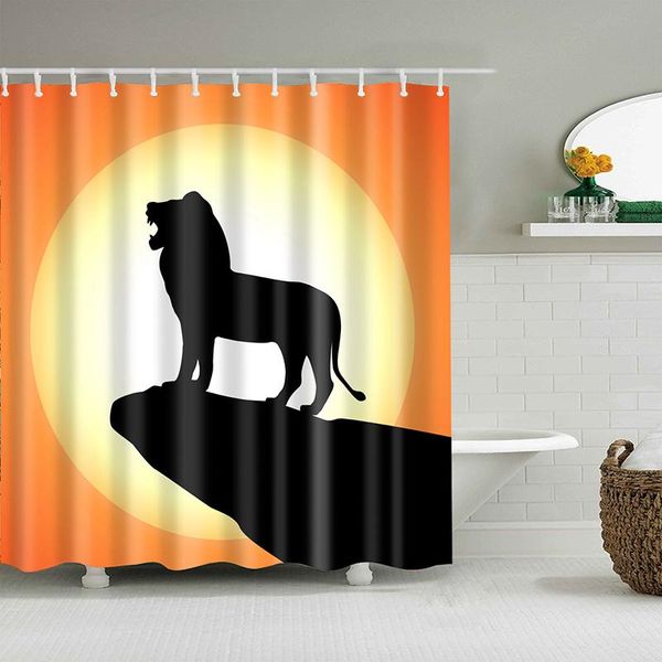 

moon lion shower curtain douchegordijn winter for bathroom waterproof curtains