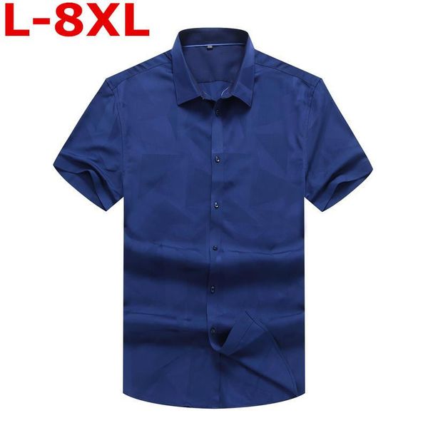 

plus size 9xl 8xl 7xl 6xl 5xl man casual shirts classic men dress shirt short sleeve brand fashion spring clothes for male men's, White;black