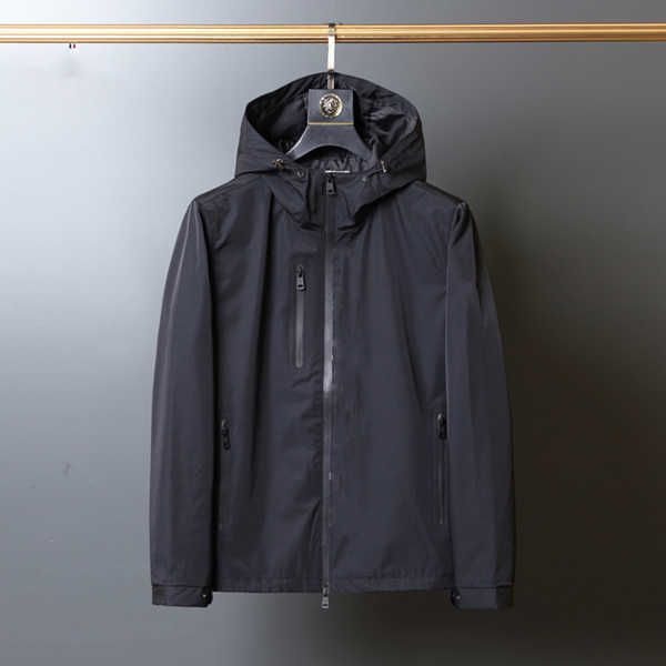 

20ss mens fashion designer long sleeve pocket jackets black and white for windbreaker coats men hooded trend clothes, Black;brown