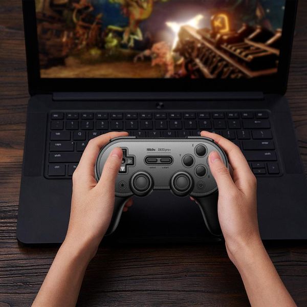 

8bitdo sn30 pro+ black edition bt gamepad cordless controller for switch portable game players