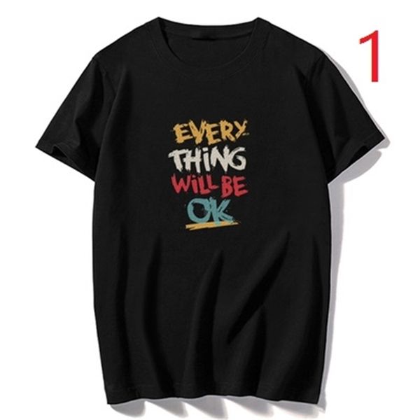

summer short-sleeved men's t-shirt cotton round neck korean version of the half-sleeved clothing clothes trend loose youth 210420, White;black