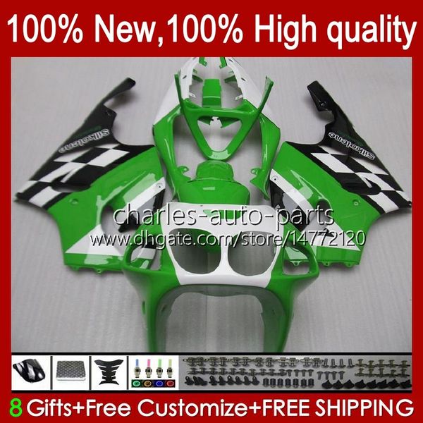 Carrozzeria per KAWASAKI NINJA ZX-750 ZX7R ZX750 verde bianco stock ZX 7 R 96 97 98 99 2000 2001 2002 2003 28HC.10 ZX 7R ZX 750 ZX-7R 1996 1997 1998 1999 00 01 02 0 3 Carenatura OEM