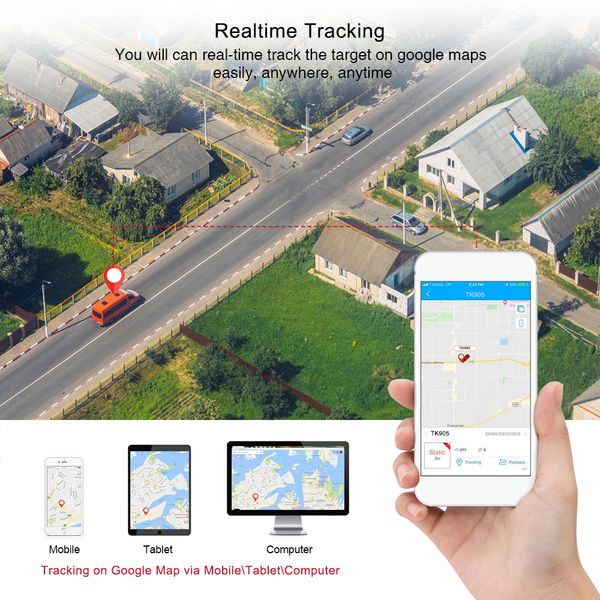 GPS Tracker Araba TKStar TK905 5000mAh 90 Gün Bekleme 2G Araç İzleyici GPS Bulucu Su Geçirmez Mıknatıs Ses Monitörü Web Uygulaması G297K