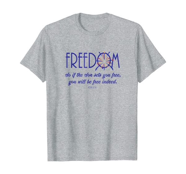 

true om - john 8:36 bible tshirt for men women, White;black