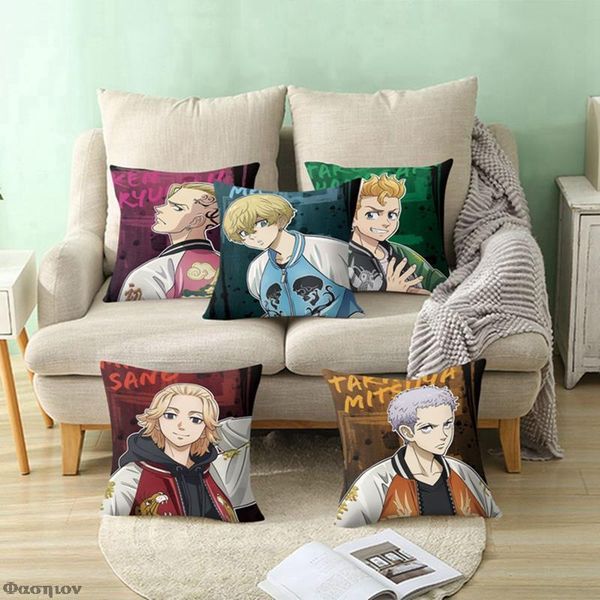 

pillow case tokyo revenger sleeping pillowcase 45x45cm cartoon print cover anime cushion cosplay accessories