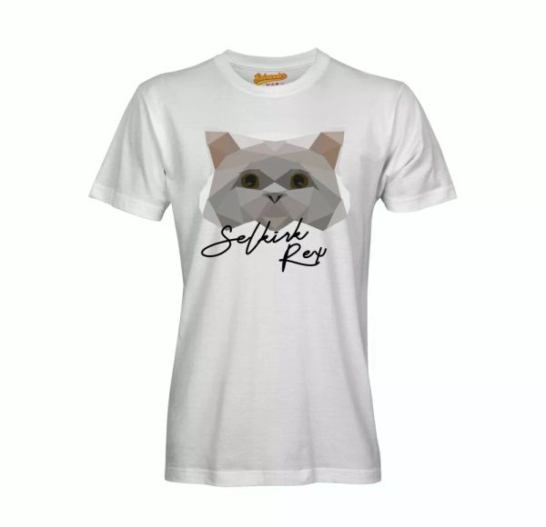 

selkirk rex t-shirt polygon cat by siviwonder, White;black