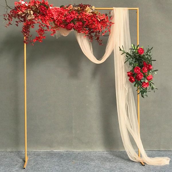 

party decoration wedding props stage background frame ironwork decorative flower rack custom golden square arch