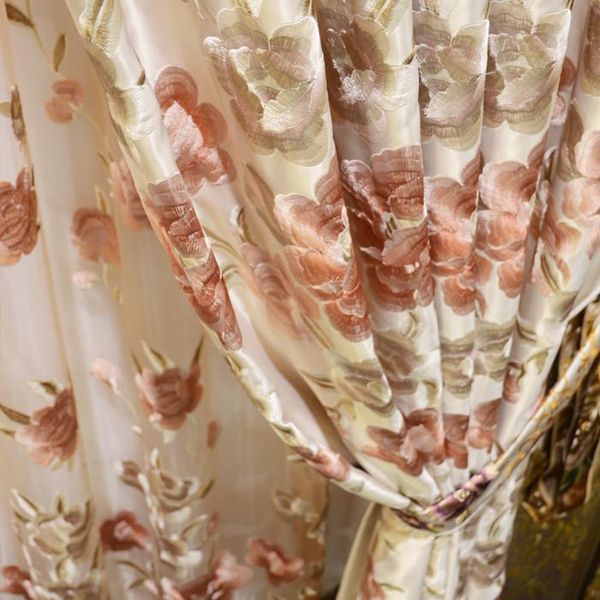 

classical european-style high-end embroidered curtains for luxury atmosphere living room bedroom study curtain customization & drapes