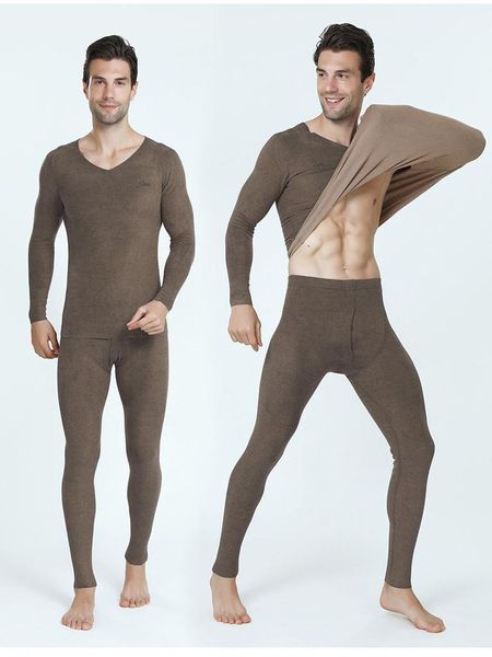 

the slim high elastic v-neck gathered 3d tailoring series autumn and winter thermal underwear men's clothing gym, White;black